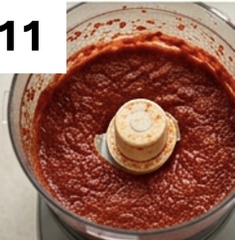 Step 11: the marinade blended into a fine paste in a food processor